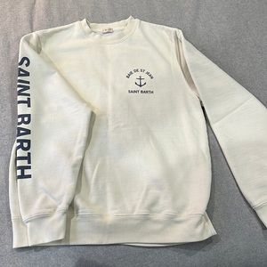 Who’s ready to fly down to Saint Barth this fall?Hardly worn, cream sweatshirt.